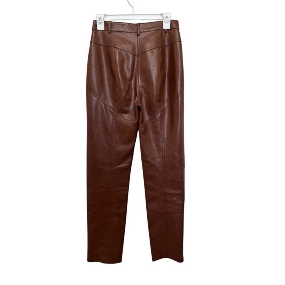 Wilfred Aritzia Rebel Vegan Leather Pants in Cognac Women’s Size 4 Faux Leather - Picture 3 of 7